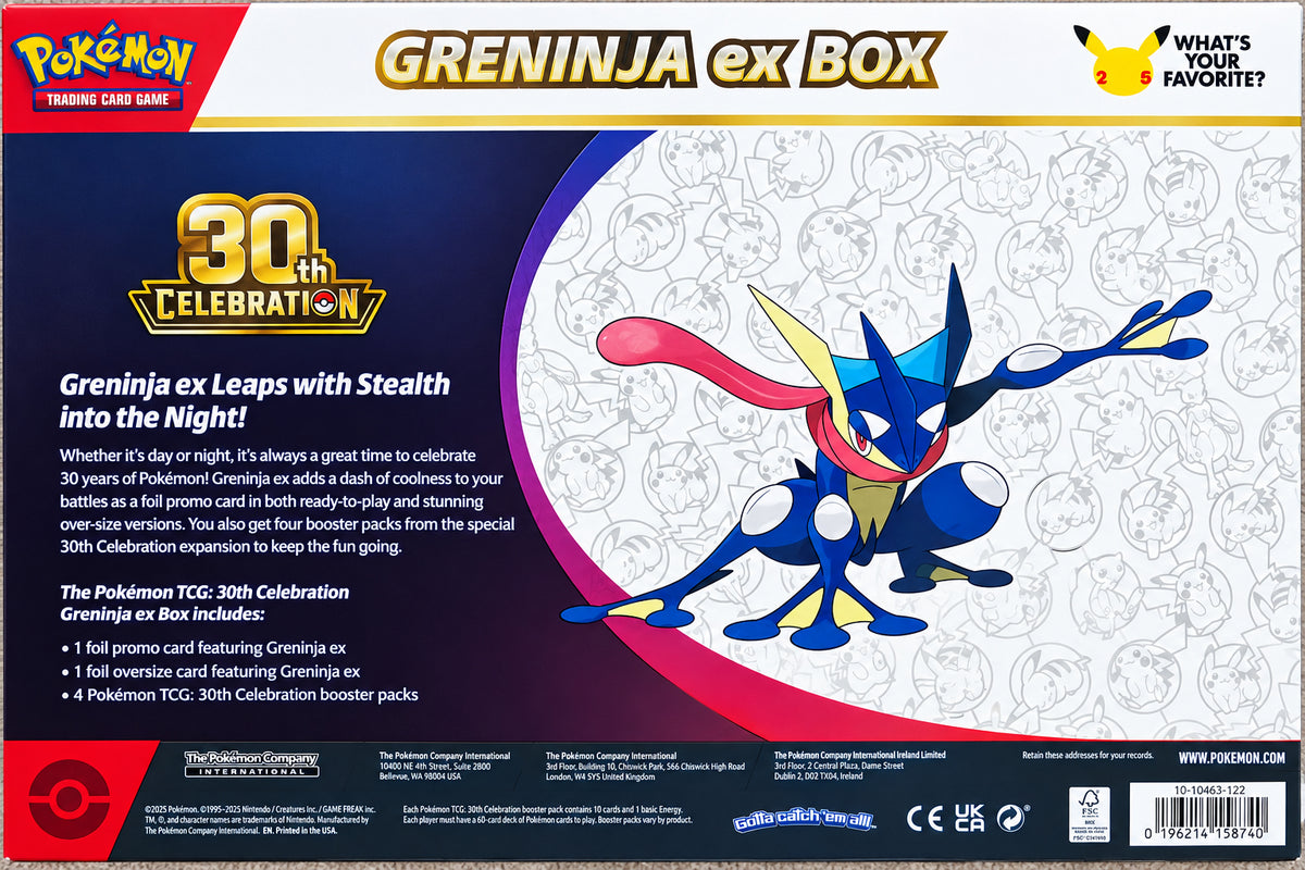 Pokémon TCG: 30th Celebration Greninja ex Box (Sealed