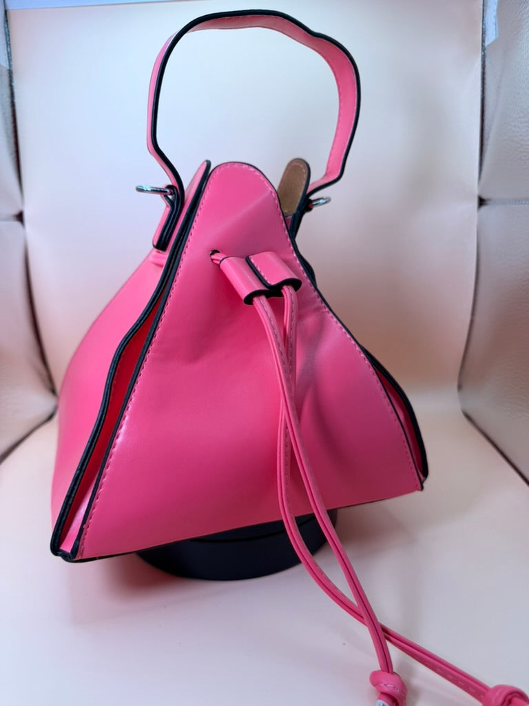 Hot Pink Drawstring Handbag