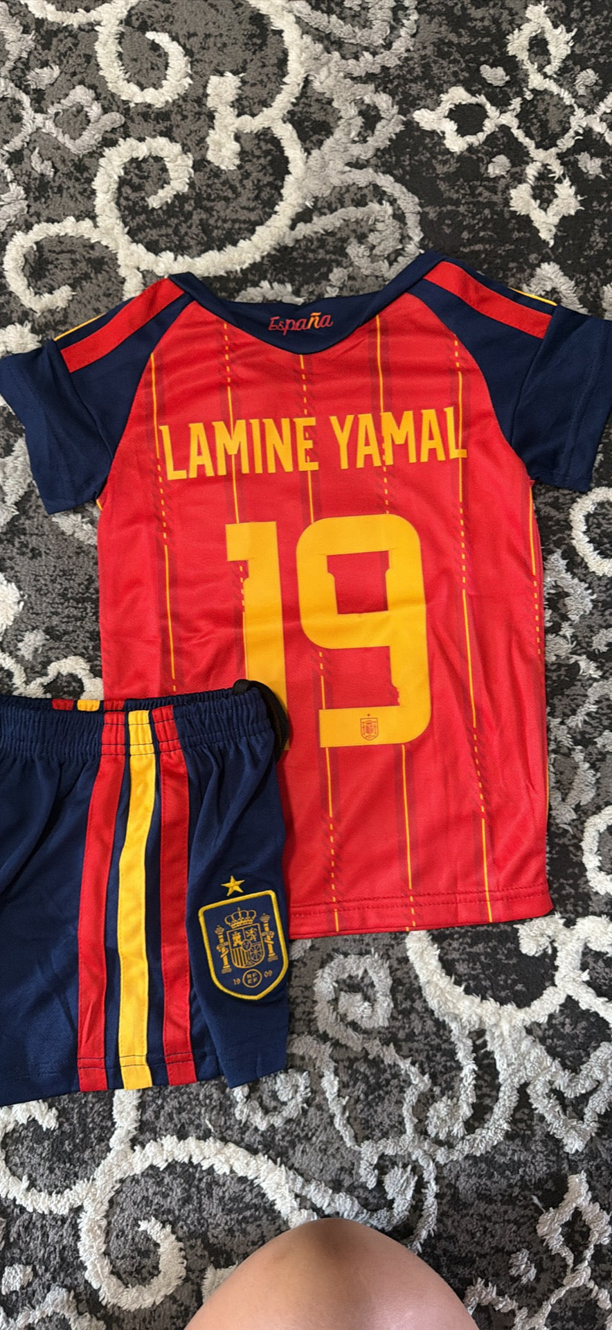 Kids Spain 2026 Home Lamine Yamal Fan Kit – Orange & Blue Special Edition