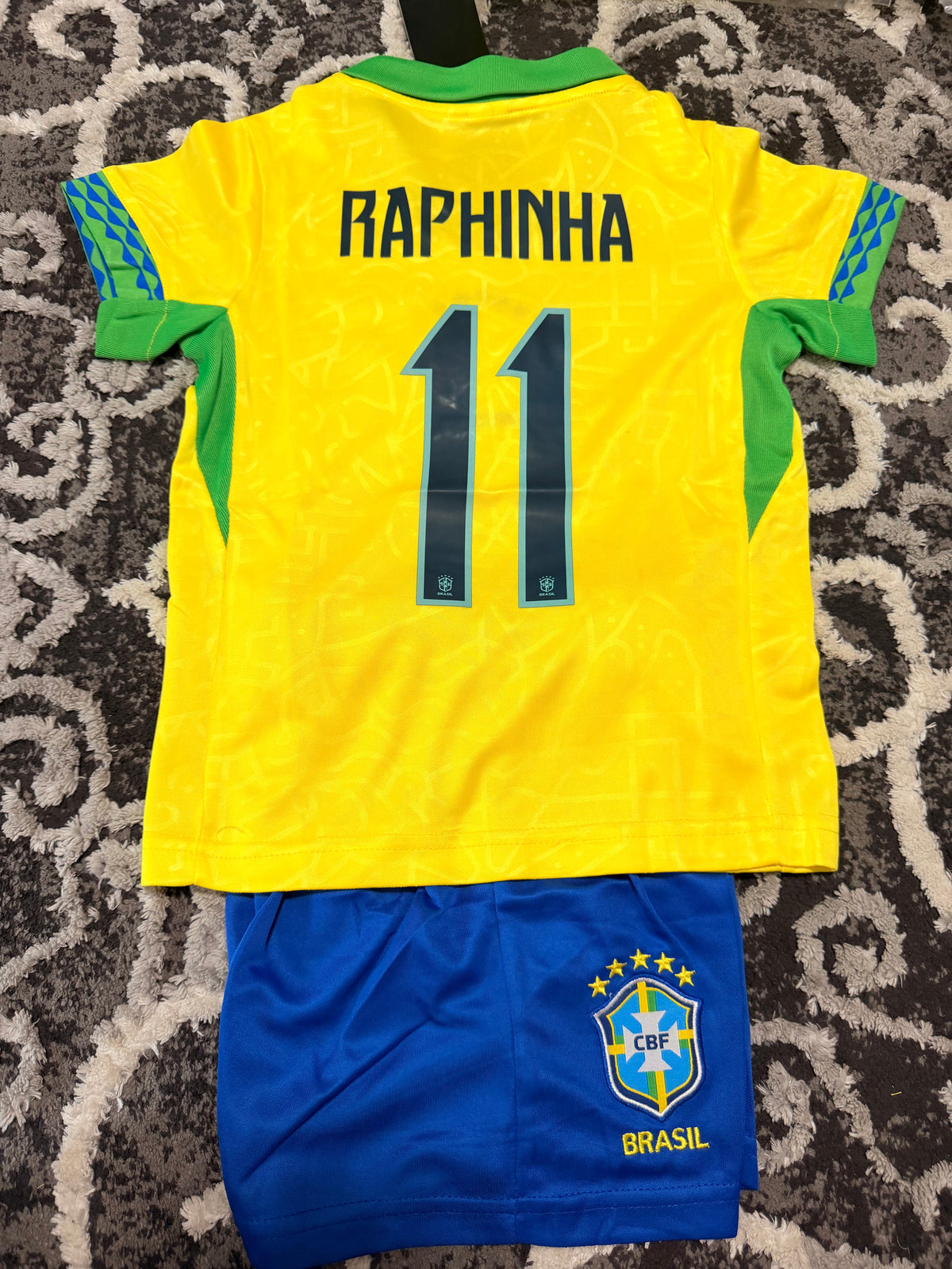 Brazil Fan Kids Soccer Kit - Yellow 2-Piece Shirt and Shorts Outfit