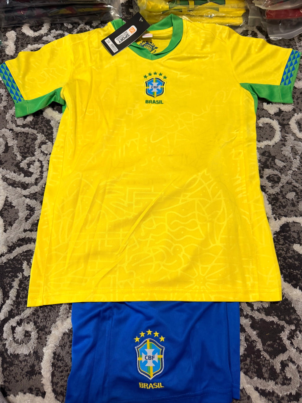 Brazil Fan Kids Soccer Kit - Yellow 2-Piece Shirt and Shorts Outfit