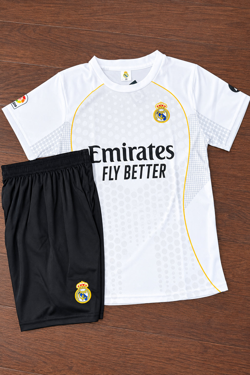 Kids Real Madrid Home Fan Kit | Pristine White & Emirates Edition