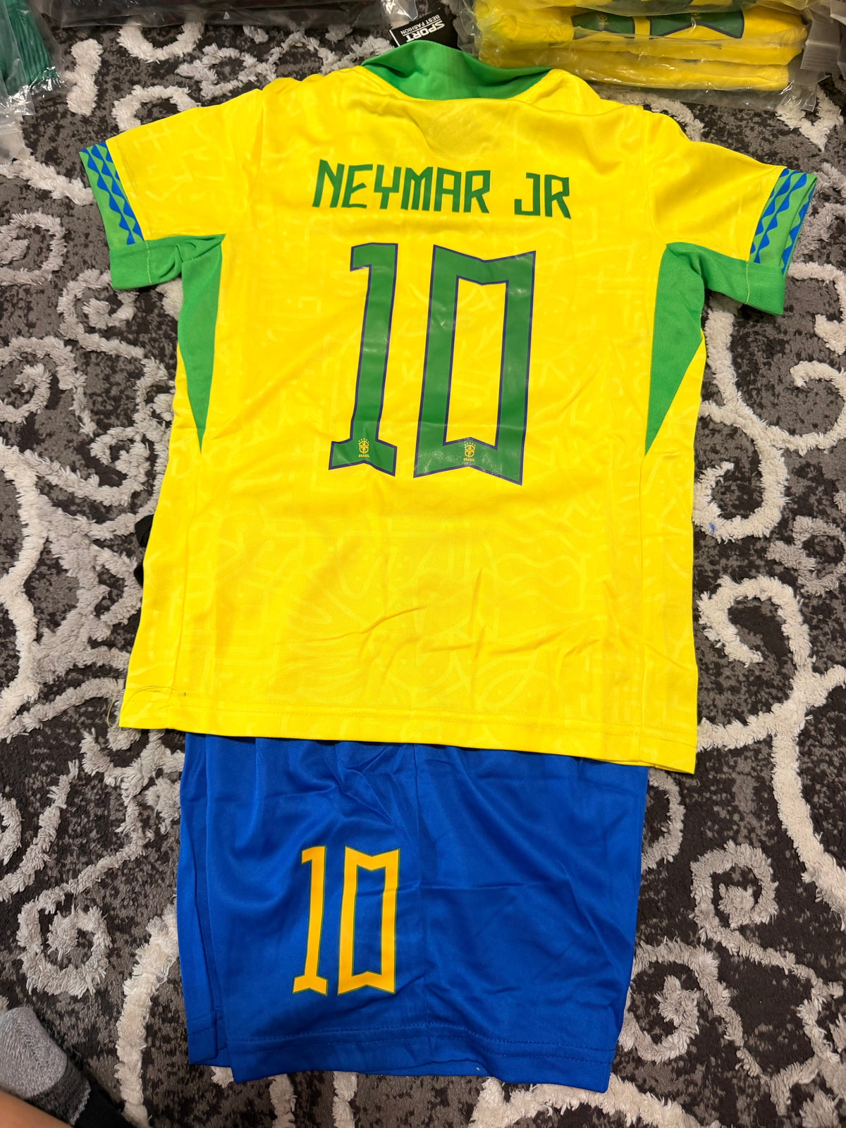 Brazil Fan Kids Soccer Kit - Yellow 2-Piece Shirt and Shorts Outfit