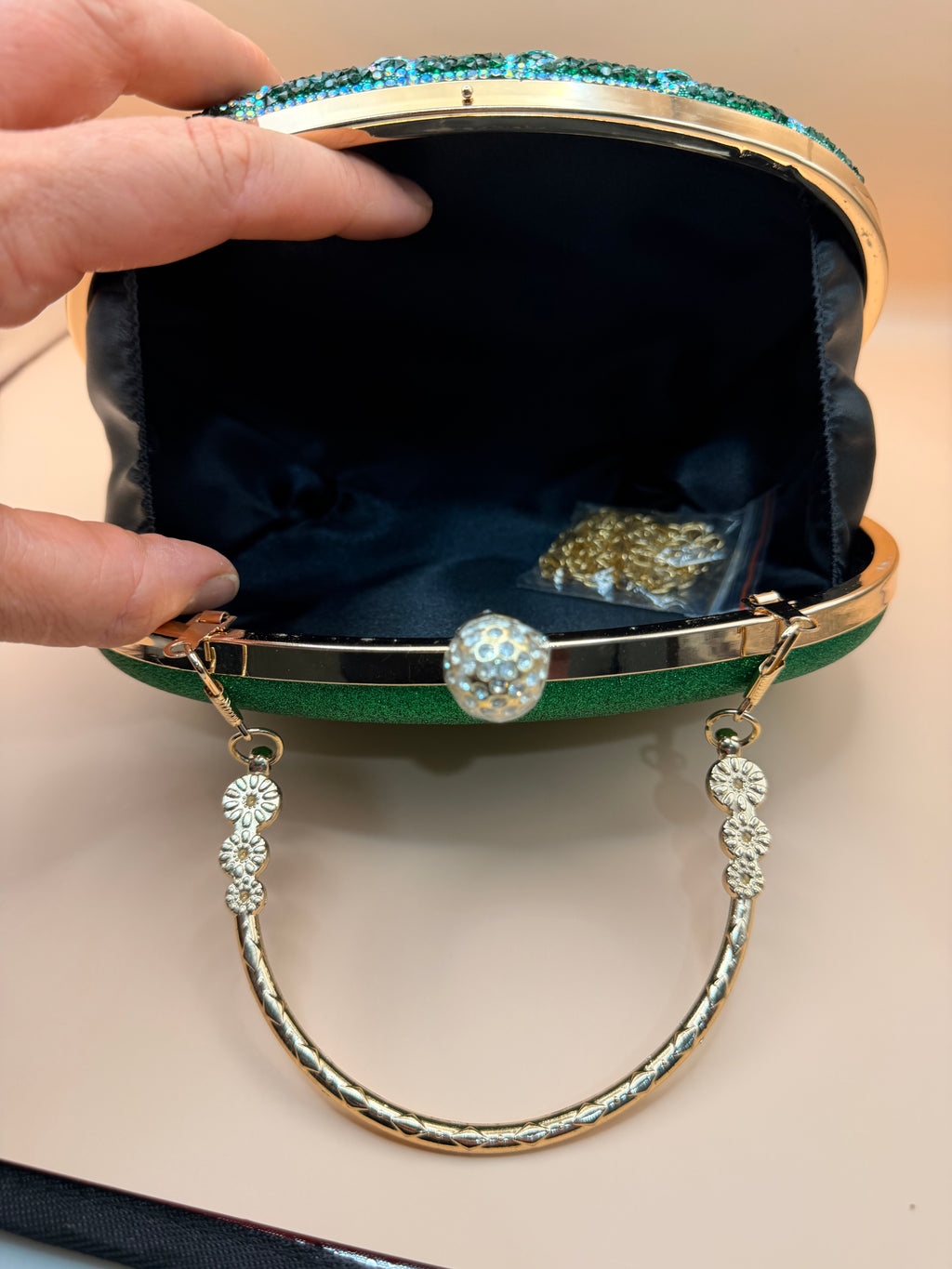 Jeweled Peacock Statement Clutch