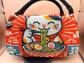 Lucky Ramen Cat Insulated Lunch Bag & Handbag