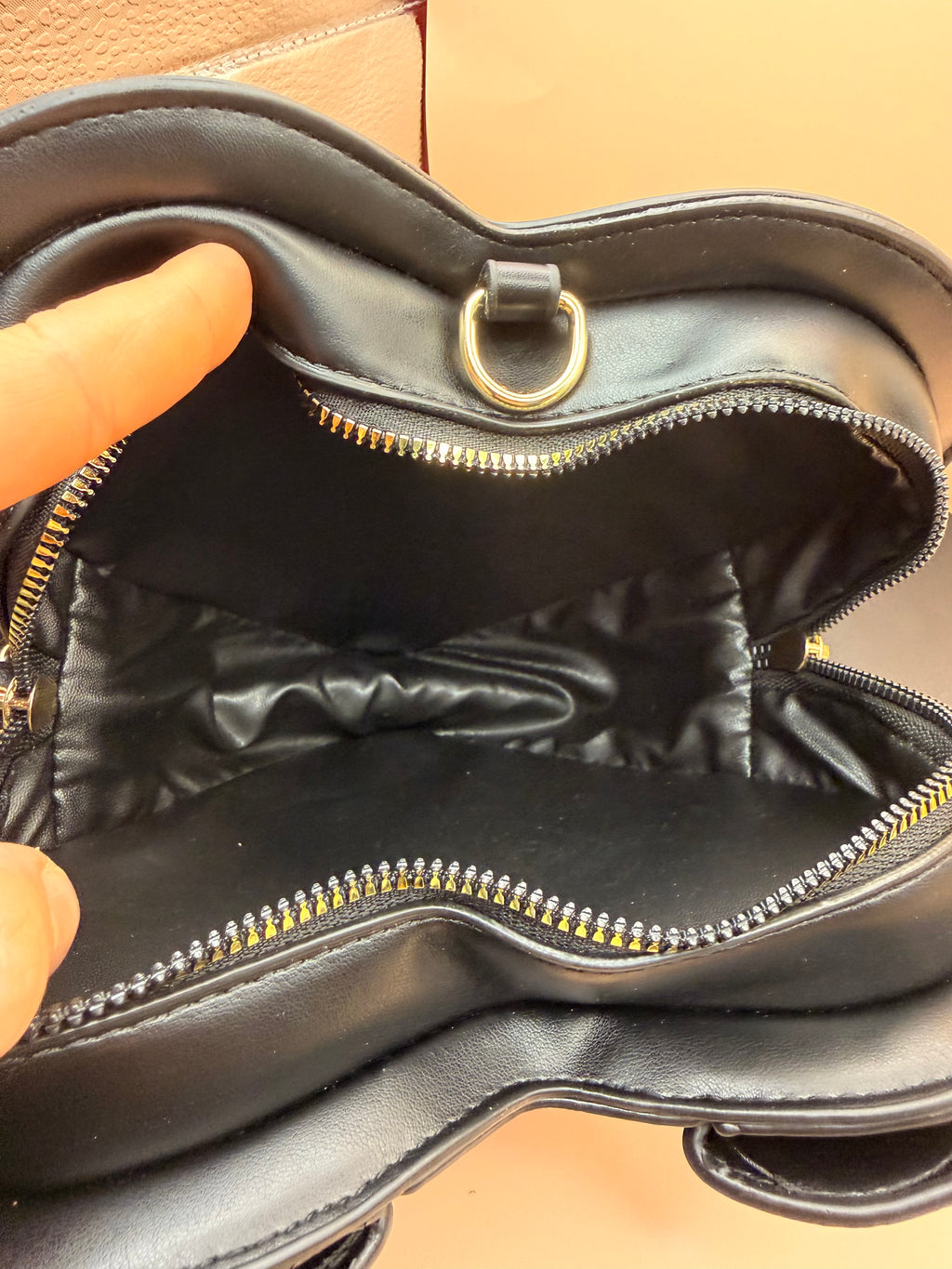 Leather Jacket Heart Crossbody Bag
